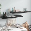 2 PCS High Gloss Black Floating Wall Shelves 31.5x9.3x1.5 Inches