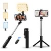 Portable Selfie Stick with Fill Light and Phone Tripod Stand,