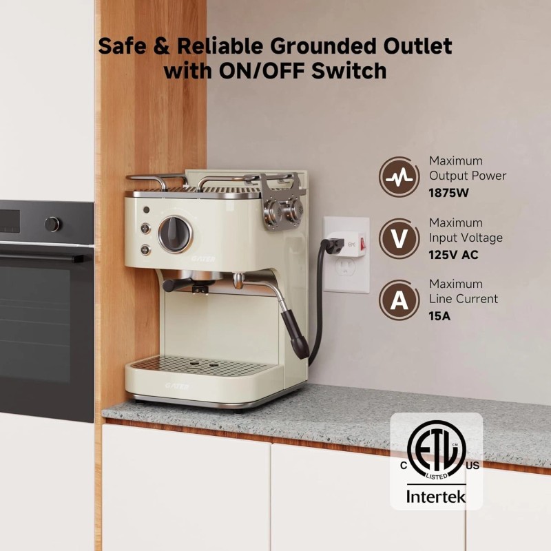 Cable Matters ETL Listed 3 Pack Grounded Outlet with ON