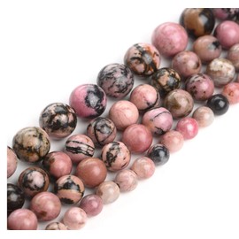 2 Strands Adabele Natural Rhodonite Healing Gemstone 6mm (0.24 inch) Loose Round Stone Beads (116-124pcs Total) for Jewelry Craft Making Healing Crystal Quartz GF24-6