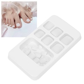 24 Piezas de Uñas Postizas de Color Sólido, Presione en las Uñas de los Pies, Uñas Cortas Cuadradas Y Falsas, Uñas Postizas para Mujeres Y Niñas, 6 Colores(blanco)