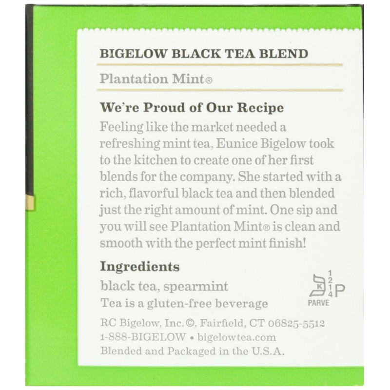 Bigelow Plantation Mint Tea Caffeine-Free, 20 ct
