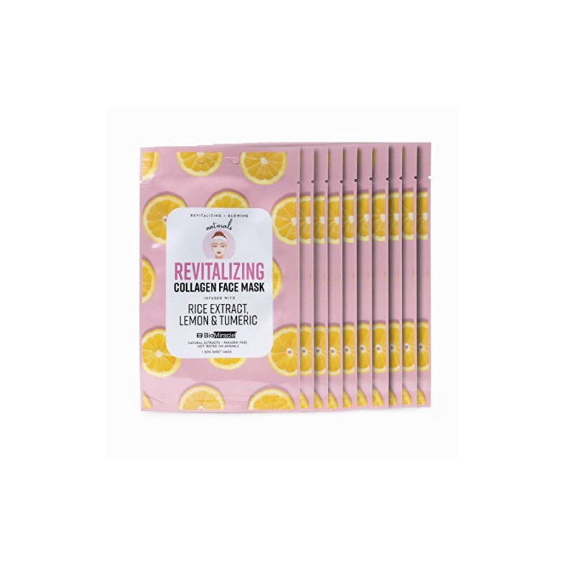 BioMiracle Revitalizing Collagen Face Mask, Infused with Rice Extract, Lemon