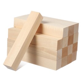 DOITOOL 16 Pcs Unfinished Dowel Rods for Crafts Durable Wooden Strips Grain Wood Blocks for Painting Carving and Assembling Projects