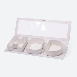 Geoto 17.7"x6"x2" White/Black/Pink/Navy Blue/Red Gift Packaging Fillable HBD Letter Shaped Boxes, Creative Idea Happy Birthday Gift Wrapping Box(White with Window)