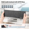 Rii Wireless Bluetooth Keyboard,Multi Device Rechargeable Stainless Steel Ultra Slim