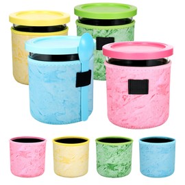 Hejo Pack of 4 Ice Cream Neoprene Sleeve for Ninja Creami Deluxe Accessories, Neoprene Cases for Ninja Ice Cream NC500 NC501 Series, Colourful Thick Pint Case for Ice Cream Maker Containers (680 ml)