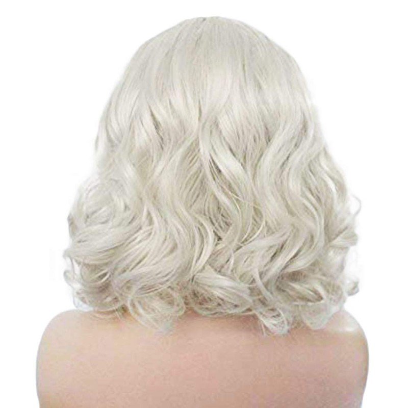 Anogol Hair Cap+ Platinum Short Blonde 13×1 Lace Front Wig