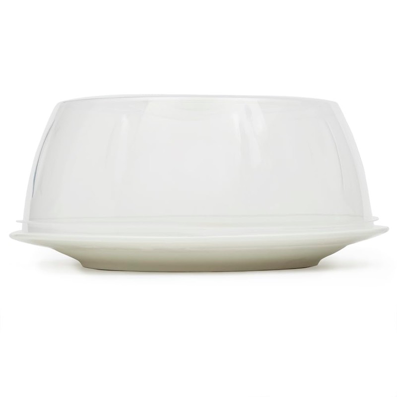 Home Basics Plastic Microwave Plate Cover with Handle on Lid,