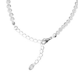 BERGERLIN Genuine Natural Stone Necklace with 925 Sterling Silver Pearl or Gold-Plated Pearl - Filigree Chain with Clasp and Certification of Authenticity, Pearl