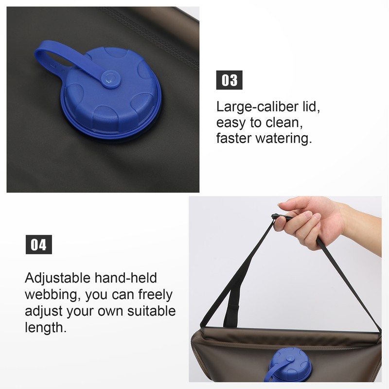 15L Outdoors Foldable Shower Bag with Shower Nozzle for Hiking