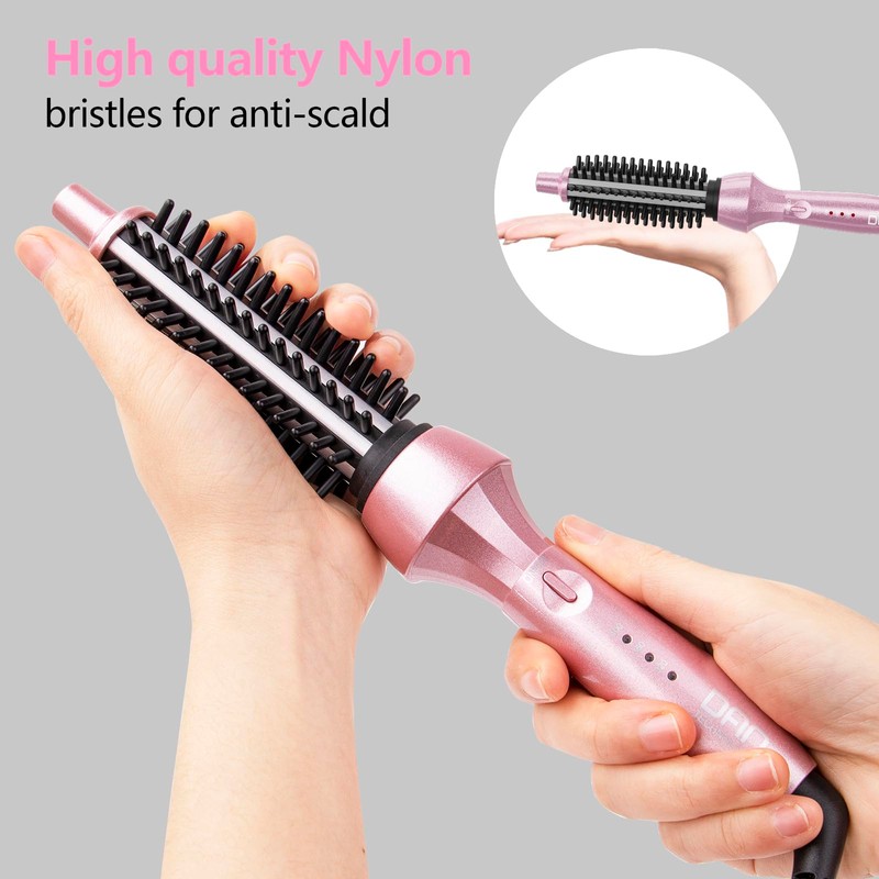 DAN Curling Iron Brush,Heated Curling Brush,CurlingBrush for Short Hair,Heated RoundBrush,SmallBrush