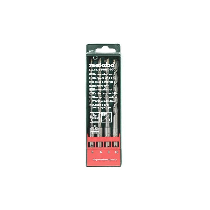 Metabo 625580000 4 Piece Drill SDS-Plus Drill Bit Set