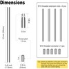 4 Pieces 12-inch M10 Threaded Extension Poles Lighting Fixture Downrods