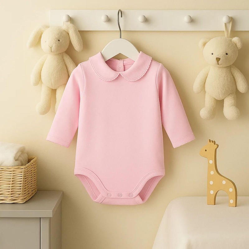 BABIDU Baby-Unisex's Body Cuello Algodon Bodysuit, Pink, 24 Months