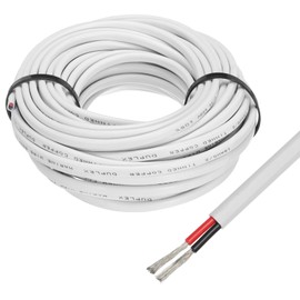 sourcing map 2 Core 18AWG Duplex Marine Cable 50 Ft Tinned Copper Insulated Boat Cable with PVC Jacket for Automotive Boat Marine Speaker