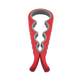 Gadgetime USA Jar Opener, Beer & Can Lid Opener - Grippers for Weak Hands - Reusable - Multifunctional - (Red)