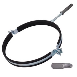 SKIR'CO (1 pc) Pipe Brackets with Rubber Linings for 225 mm Pipes, Pipe Supports for Wall and Ceiling Mounting, Pipe Clamps