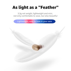 SYSFUN Single Bluetooth Wireless Earbud, Mini Invisible in-Ear Wireless Bluetooth Headphone 12 Hours Super Long Battery Life Suitable for Sports Work and Sleep- Beige