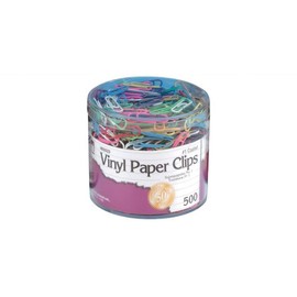 Charles Leonard Clips de papel con revestimiento de vinilo, tamaño #1, colores surtidos, 500/caja (85033)