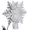 LED Snowflake Projection Lamp Silver Christmas Tree Rotating Snowstorm Decoration