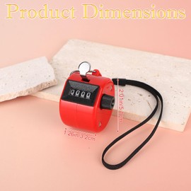 Goktvai 3pcs Handheld Clicker Counters, 4 Digit Pitch Tally Counter Clicker with Hanging Lanyard for Baseball Golf Sports Events Coaching Counting(Red, Yellow, Blue)