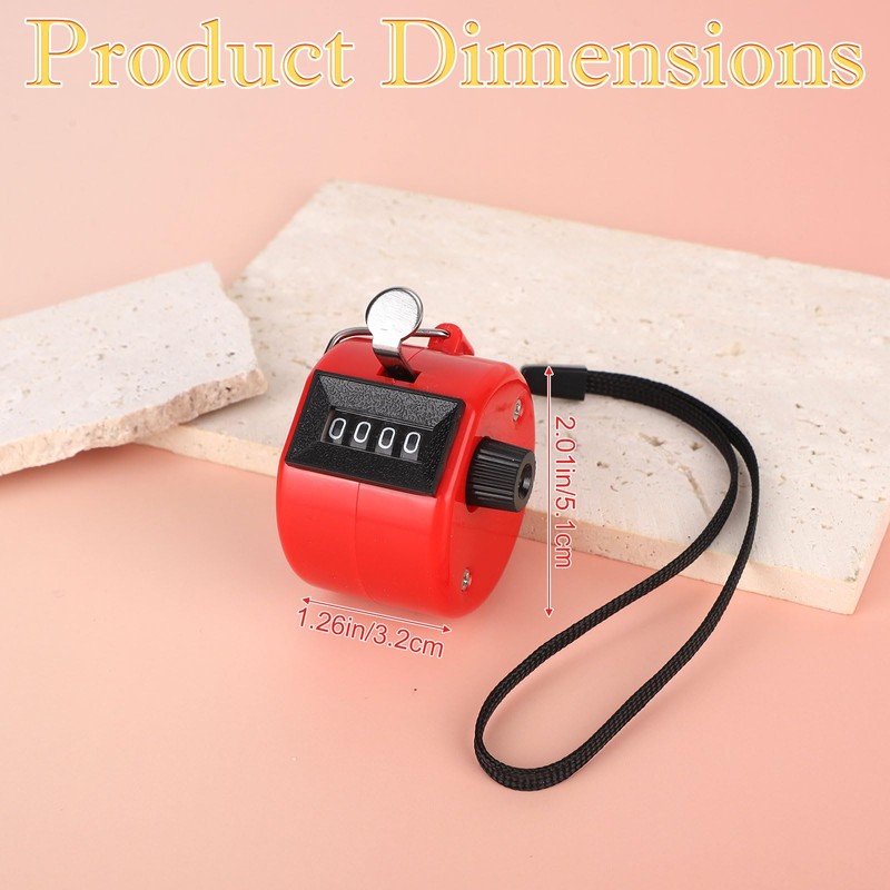 Goktvai 3pcs Handheld Clicker Counters, 4 Digit Pitch Tally Counter