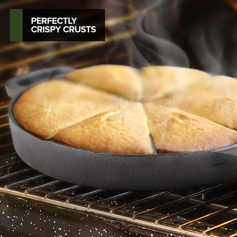 Modern Innovations Classic Cast Iron Wedge Pan, Non-Stick Cornbread Skillet