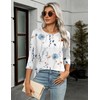 Zeagoo Women's 3/4 Sleeve Tunic Top Dressy Crew Neck Floral