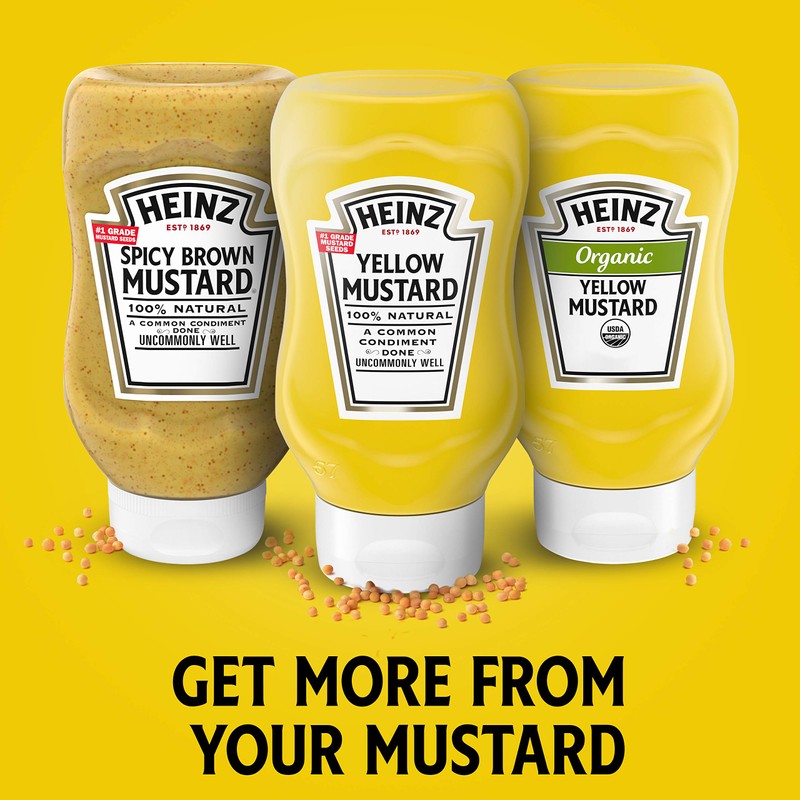 Heinz 100% Natural Yellow Mustard (12 ct Pack, 14 oz