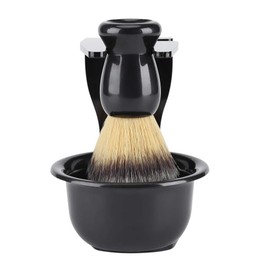 Nikou Shaving Brush Set, 3-in-1 Shaving Set with Shaving Brush, Shaving Bowl and Razor Stand Made of ABS with Razor Slot, Shaving Tools for Men