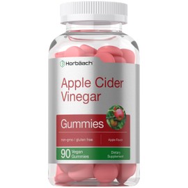 Horbäach Vegan Apple Cider Vinegar Gummies | 90 Count | ACV Supplement | Apple Flavor | Non-GMO, Gluten Free Gummies for Adults