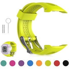 Adjustable Soft Silicone Replacement Wrist Watch Strap with Tool Pins Compatible for Garmin Forerunner 10 Forerunner 15 GPS Running Watch