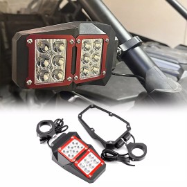 DYSO For Honda Pioneer 500 700 1000 1.75"-2" UTV Rear View Side Mirrors W/LED Light