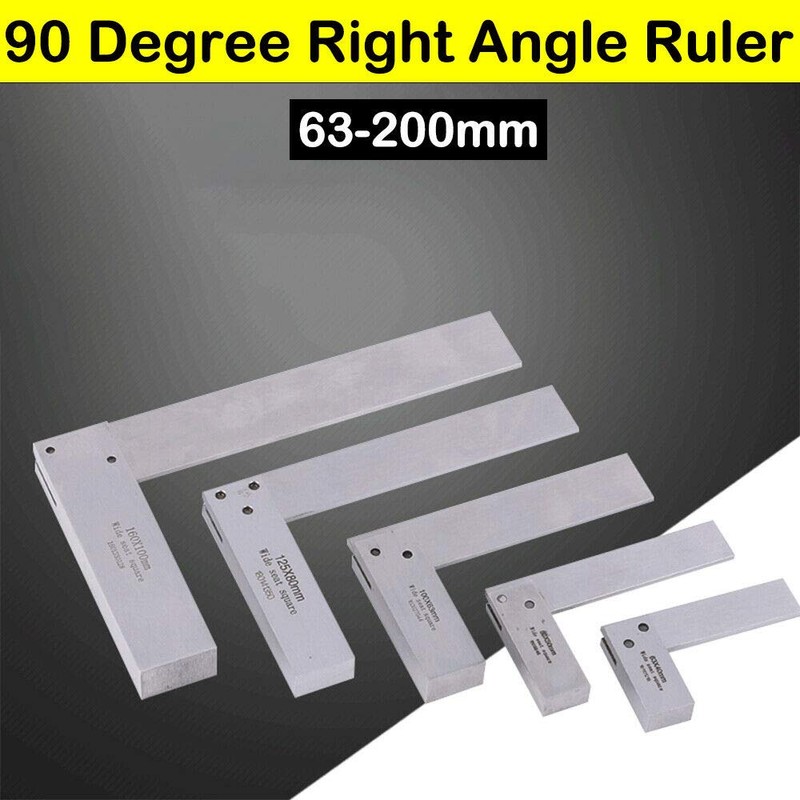 TopHomer Precision Angle Ruler, Hardened Steel Construction, 200mm x 40mm,