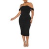 PINSV Women Ruched Off Shoulder Dress Bodycon Party Elegant Midi