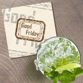 Unbranded Good Friday Grunge Festival 4'' X 4'' Square Wooden Coaster