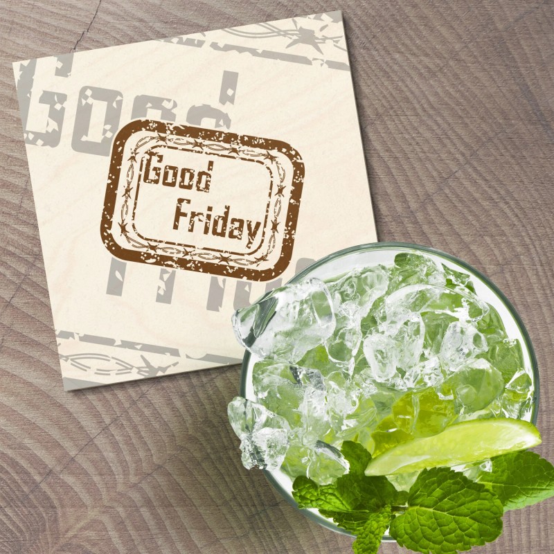 Unbranded Good Friday Grunge Festival 4'' X 4'' Square Wooden