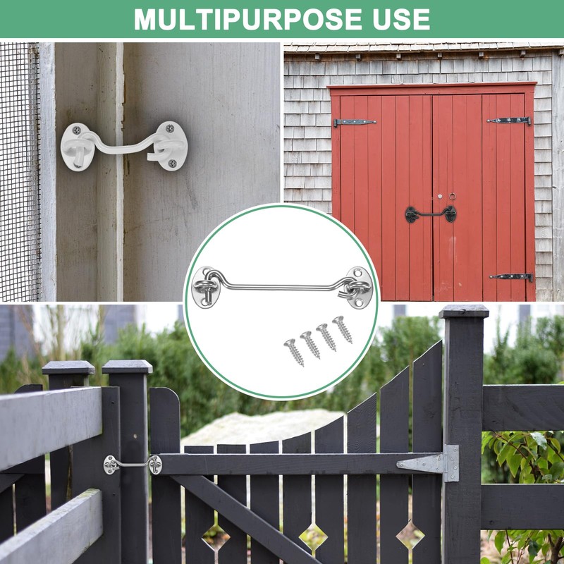 M METERXITY 2-Pack Hook and Eye Latch for Door 6