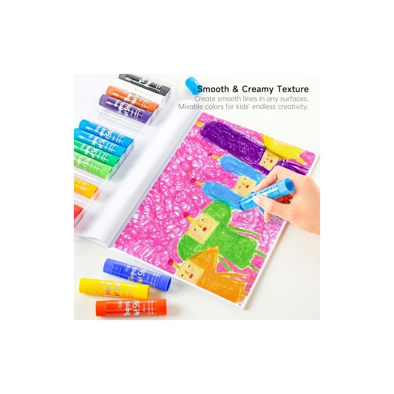 Tempera Paint Sticks, 15 Colors Solid Tempera Paint for Kids,