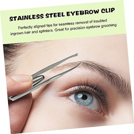 FRCOLOR 2 Piezas Clip De Ceja Con Luz Led Pinzas Para Cejas Inclinadas Pinzas Para Mujer Vello Facial Para Pestañas Afeitadora Para Mujer Acero Inoxidable Perder Dirigió Cosmético
