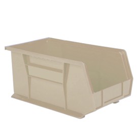 Hudson Exchange 15" x 8" x 7" Plastic Stackable Storage Bin and Hanging Container (Stone, 1 Pack)