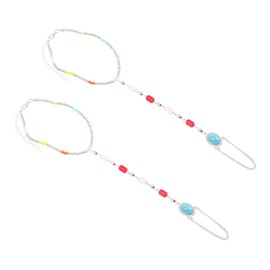 SAFIGLE Nkle Jewelry Set for Women 2pcs Foot Chain Anklet Beads Multi- for Occasions