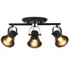 KEESFU 3-Light Track Lighting Kit,Black Semi Flush Mount Ceiling Light
