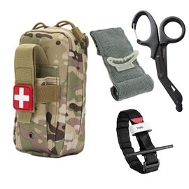 Tactical Emergency Kit IFAK Military Complete with Israeli Compression Bandage Tourniquet/Ideal for Hiking, Crafting, Airsoft...