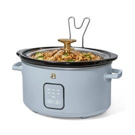 Beautiful 4-Quart Slow Cooker with Touch-Activated Display, Programmable Digital Controls, Removable Non-Stick Pot, Keep Warm Function, by Drew Barrymore (Cornflower Blue)