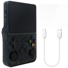 Zafina-UP R36S Retro Handheld Game Console with 128G 3.5 Inch IPS Screen Built-in 15000 Games Open Source Linux System 640x480 Resolution Portable Pocket Video Player (Black)