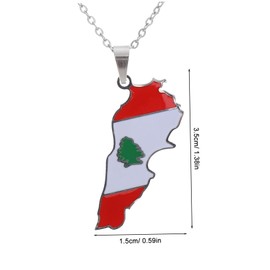 Healeved Lebanon Flag Pendant Necklace for Men and Women Distinctive Lebanese Design Durable Comfortable Wear Meaningful present for Friends Family