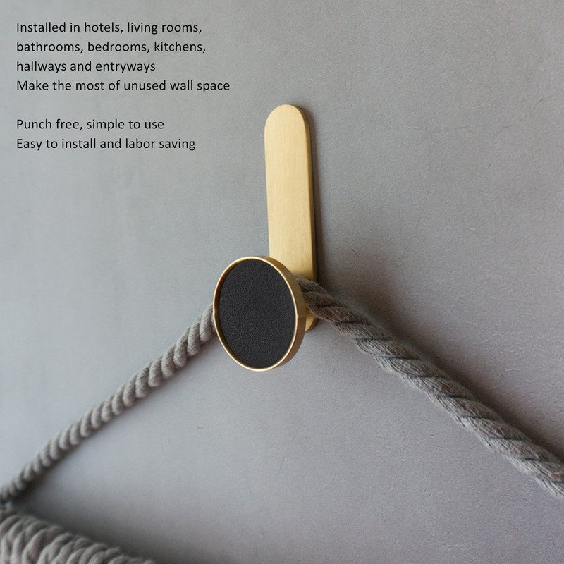 2Pcs Towel Hook Brass Clothes Coat Robe Hanger for Bathroom