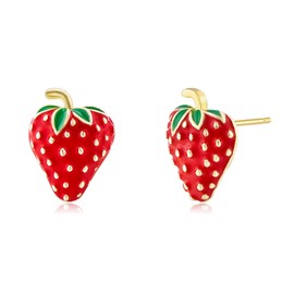 Dckazz Strawberry Earrings for Women Strawberry Stud Earrings Fruit Earrings Jewelry Gifts